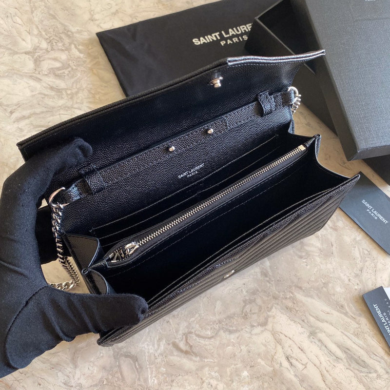 bolsa de ombro Saint Laurent em pret