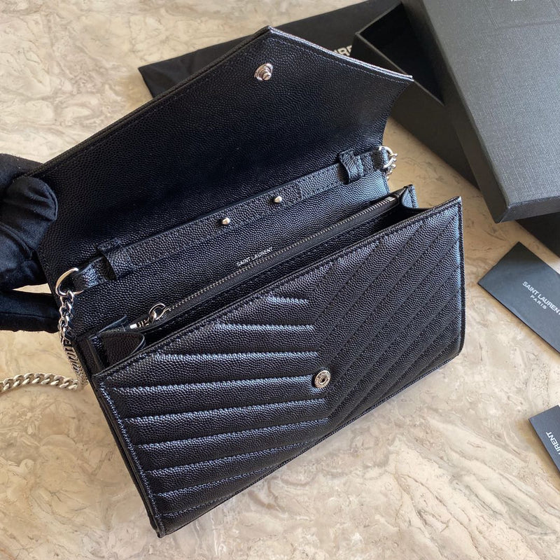 bolsa de ombro Saint Laurent em pret